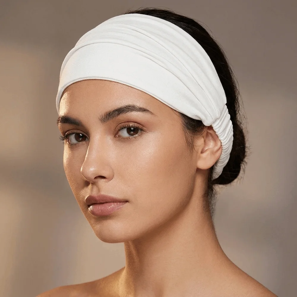 Versatile Lightweight Elastic Headband Stretch Breathable Pleated Turban Head Wrap Adjustable Soft Hair Cap Gym