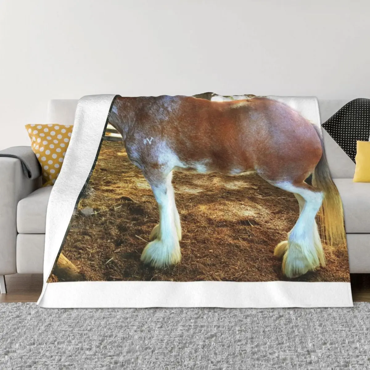 Brown Mottled Clydesdale Horse Throw Blanket Bed covers christmas decoration Weighted decorative Blankets