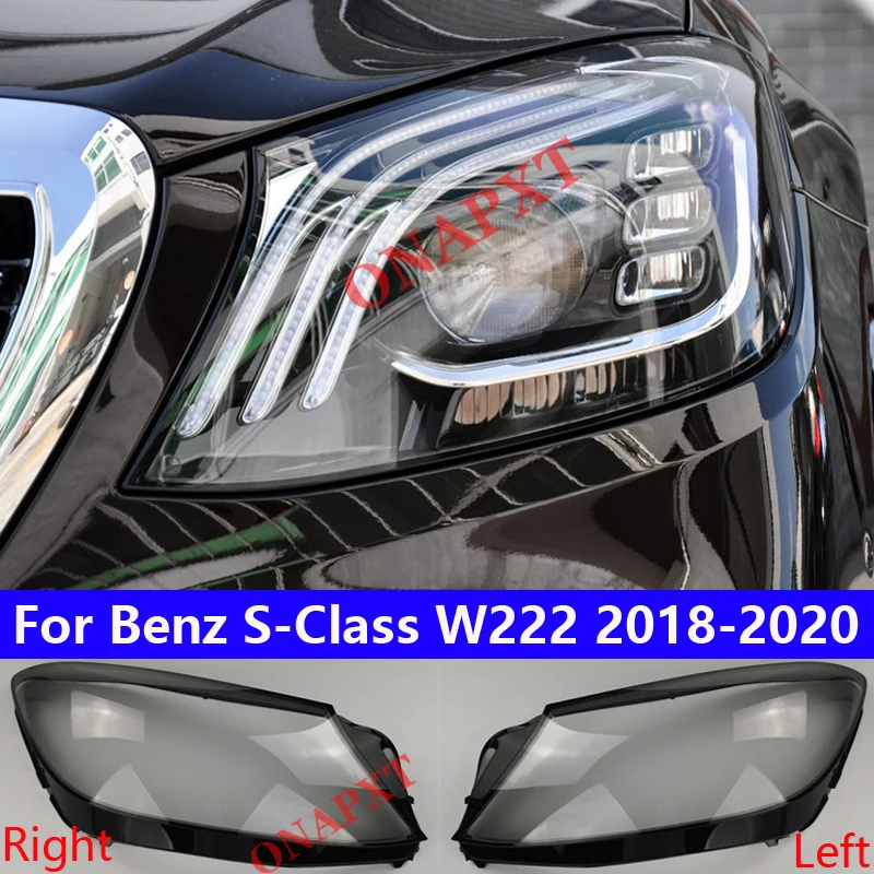 

Прозрачные Абажуры для Mercedes-Benz S-class W222 S350 S400 2018-2020, оболочка для переднего стекла автомобиля, Налобные фары, чехол для фары