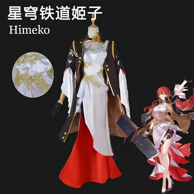 

COSLEE Honkai: Star Rail Cosplay Himeko Costume Lovely Dress Game Suit Full Set Wigs Halloween Party Outfit For Women XS-3XL New