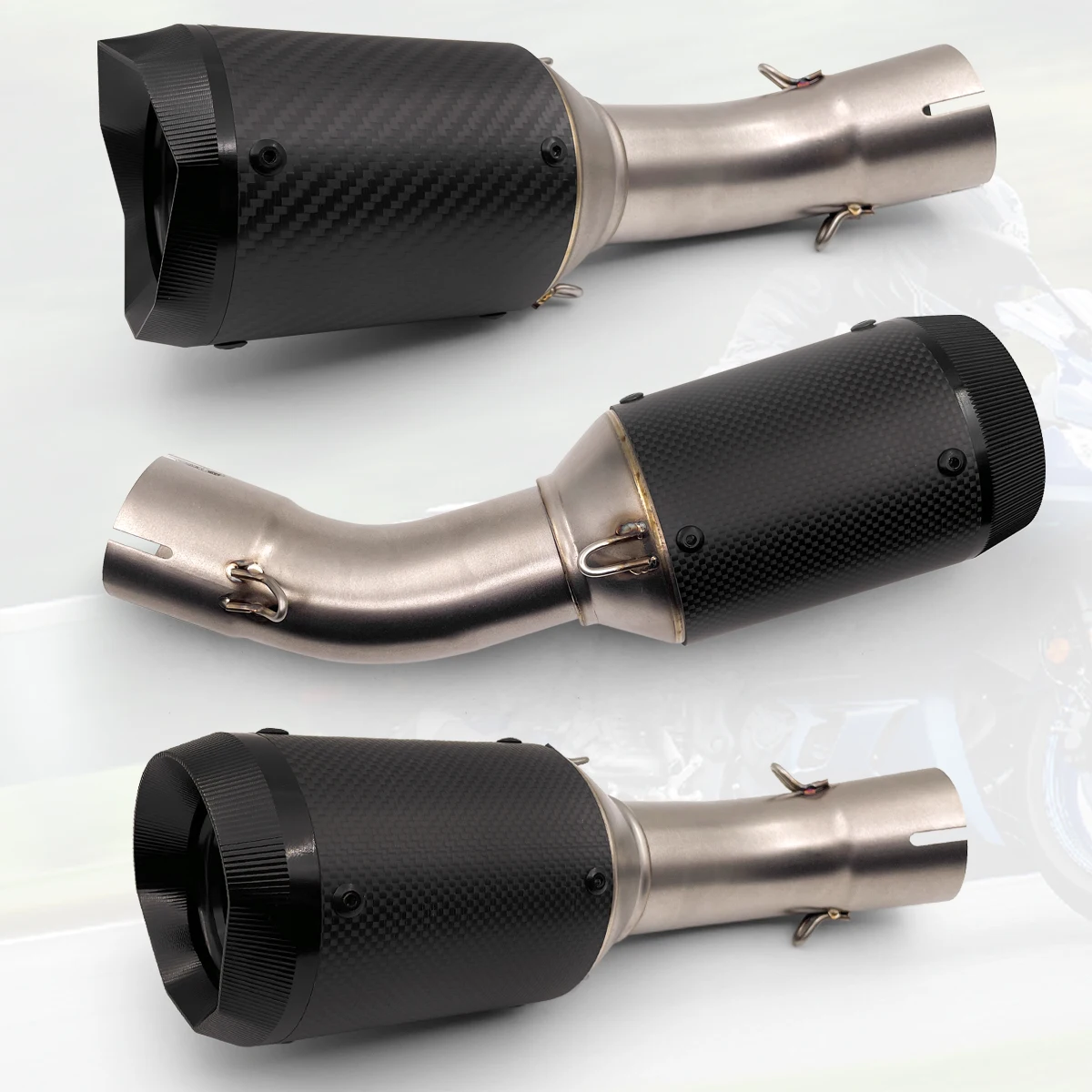 BDJ ZX4R 2023 Exhaust Pipe Motorcycle Exhaust Slip-On Pipe Middle Link Pipe Set For KAWASAKI Ninja ZX-4R ZX-4RR ZX4RR