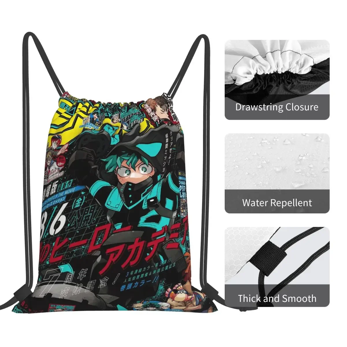 حقائب ظهر My Hero Academia حقائب ظهر عصرية محمولة برباط حقيبة رياضية حقائب كتب للسفر والمدرسة