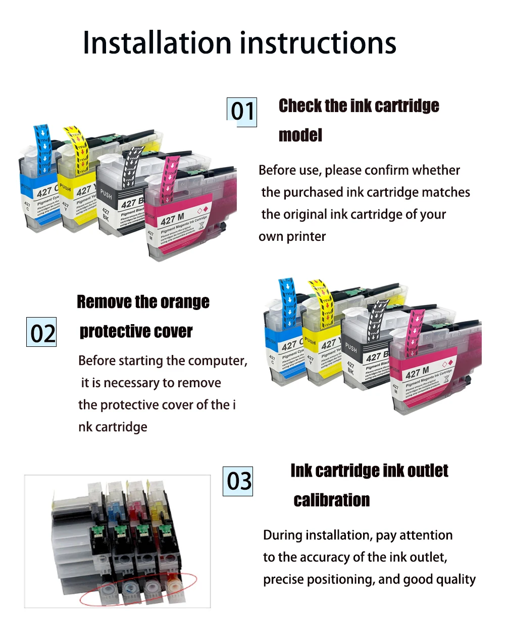 

Совместимый чернильный картридж Europe LC427 LC427XL для Brother HL-J6010DW MFC-J5955DW MFC-J6955DW MFC-J6957DW MFC-J6959DW 427XL