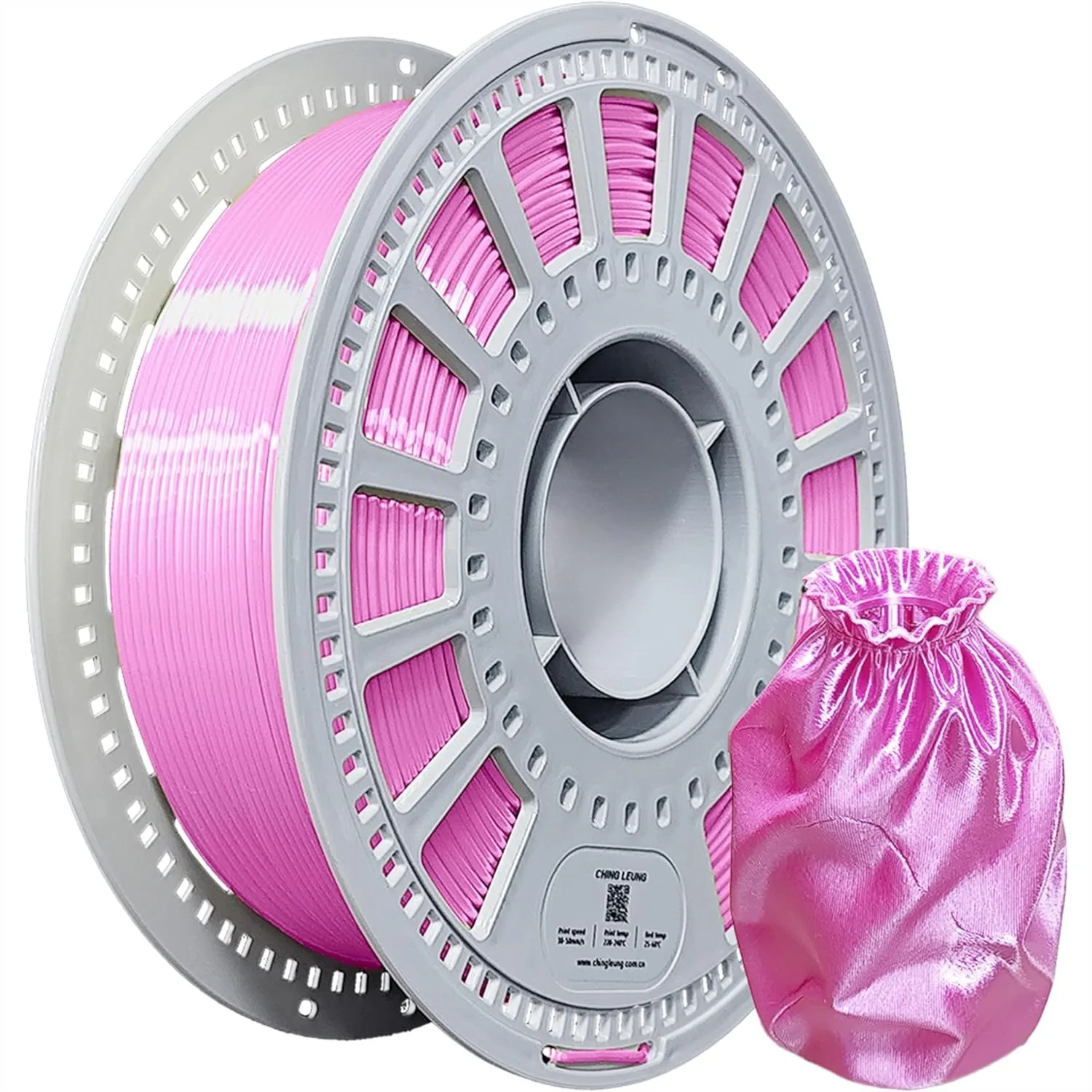 

Silk Pink PLA Filament 1.75mm, High Speed Metallic 3D Printer Filament with Glossy Smooth Finish, ±0.03mm Accuracy, No Clog
