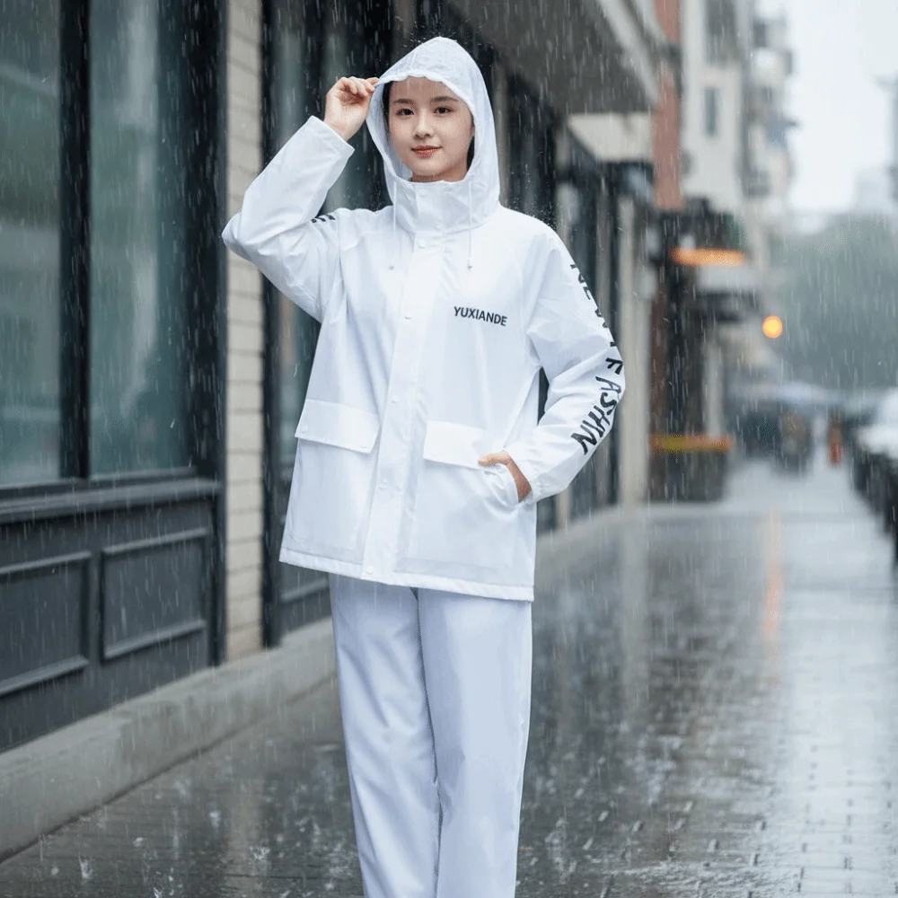 

Waterproof Split Raincoat Heavy Rain Protection PVC Motorcycle Raincoat Set Thickened Portable Motorcycle Raincoat Rider Use