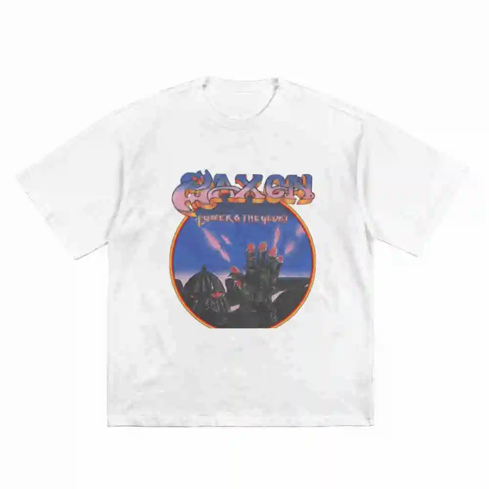 Saxon Band Short Sleeve Tee 100% Cotton T-Shirt