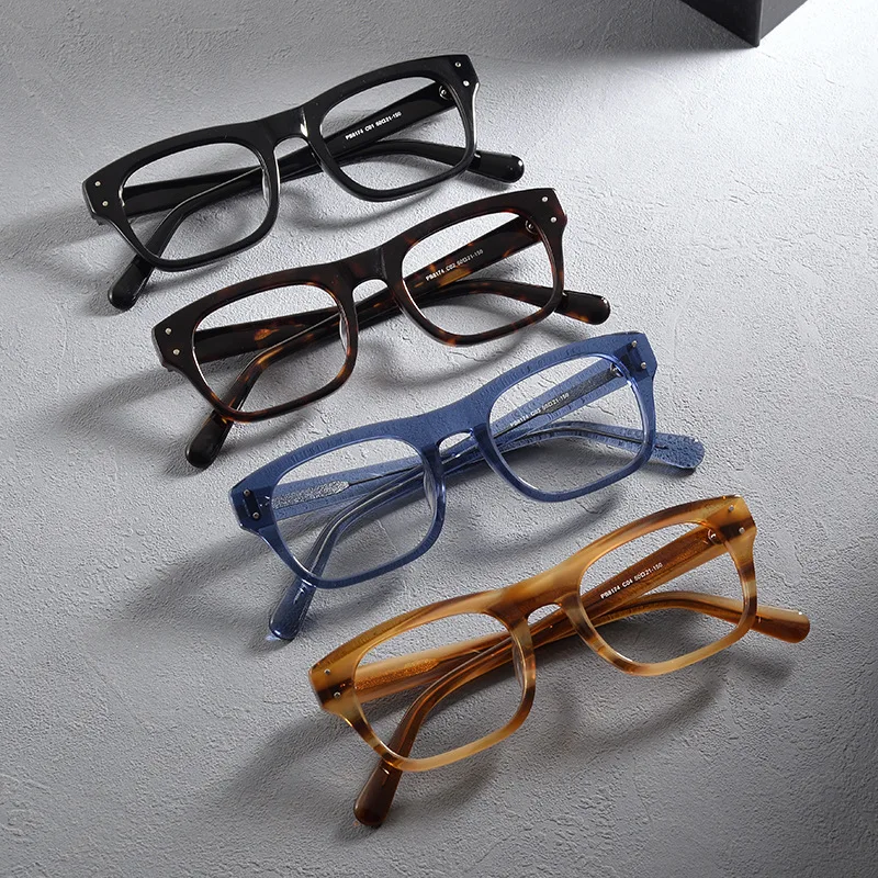 

Top Quality Vintage Acetate Square Eyeglasses Frames Polygon Retro Designer Brand Men Women Glasses Myopia Eyewear