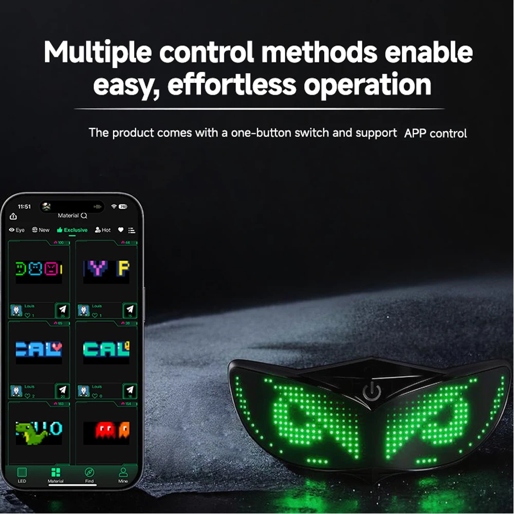 1Set Smart LED Helmet Display (Without Helmet) with Customizable Patterns for Scooter, Bicycle, Skateboard Bicycle Helmet Light