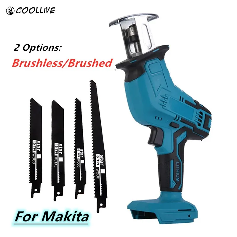

Cordless Electric Reciprocating Saw Wood Metal Pipe Cutting Machine Saber Saw Portable Saw Power Tool For Makita 18V Battery