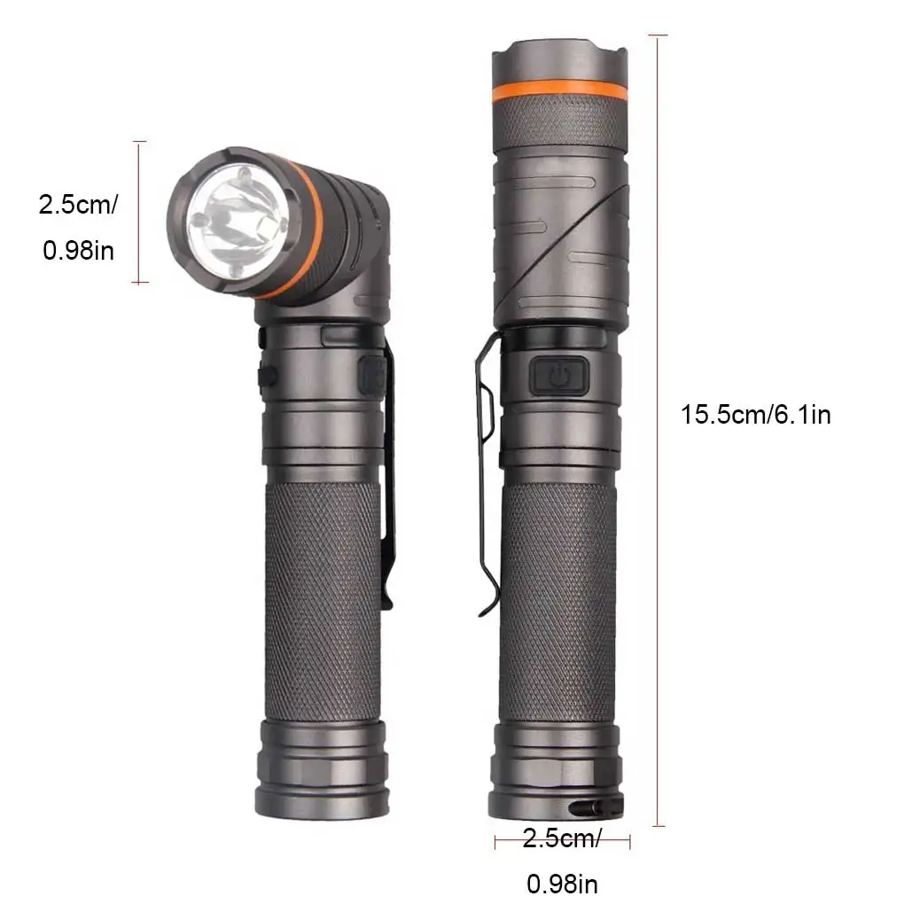 90 Degree Flashlight Torch Lightweight Powerful LED Torches Searchlight