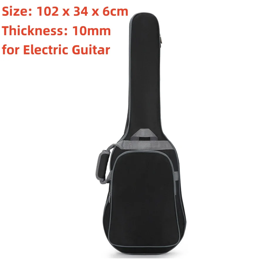 39-48 Zoll Oxford Stoff Pad 8-10mm Baumwolle Verdickung Doppel Riemen E-gitarre E-bass Fall, wasserdichte Abdeckung Rucksack – Detail 18