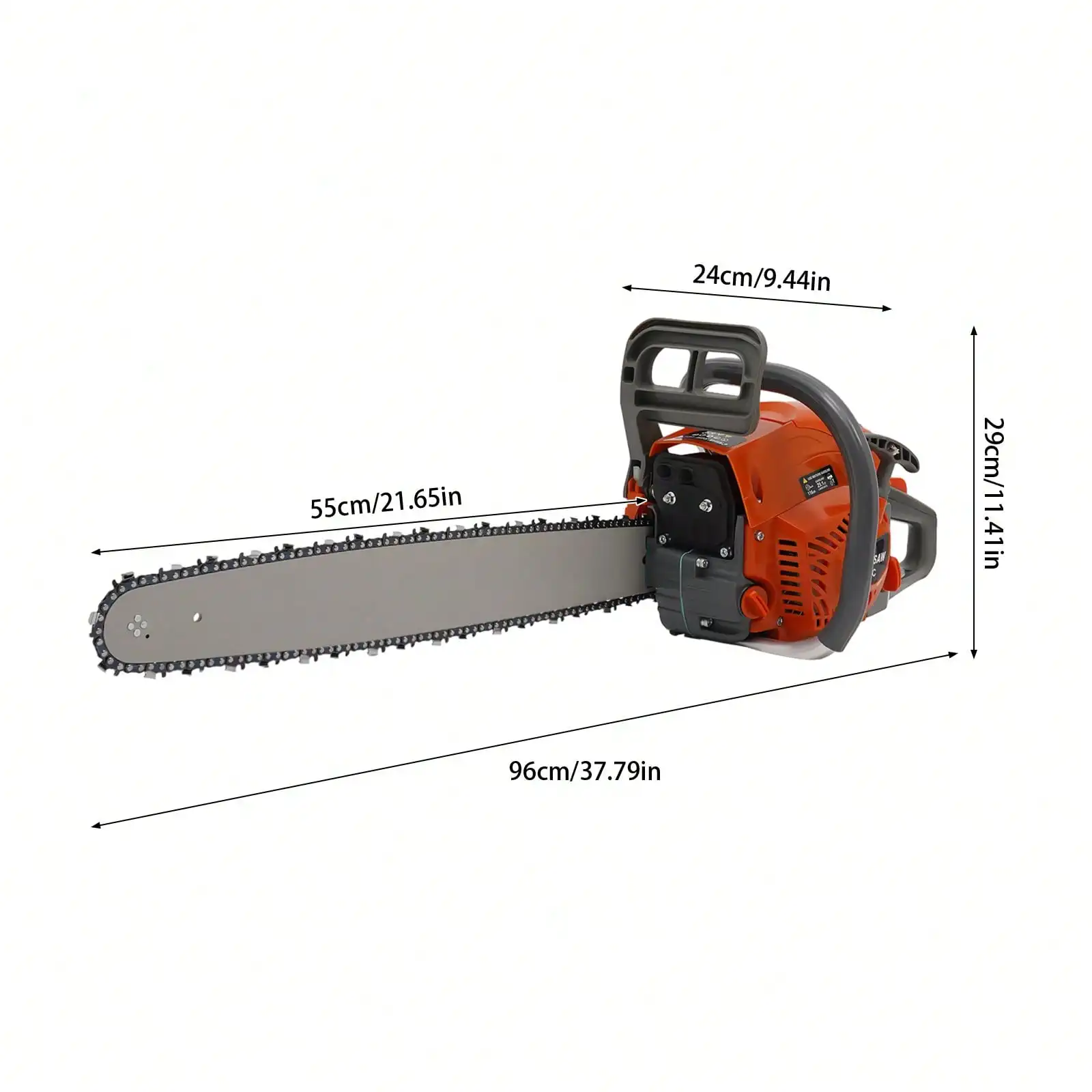 

Handheld Cordless Petrol Chain Saw, Gas Powered Chainsaw, 60cc Gasoline Chainsaw Power Head