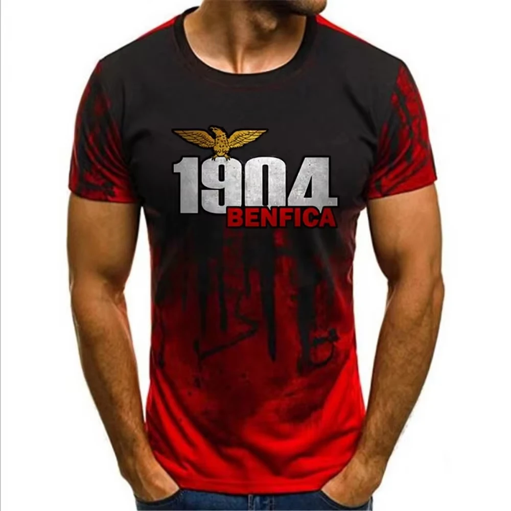 

Summer Motorcycle Quick Drying 3d Print fashion sports T-Shirt Benfica Nickel Men's Football Club shirt Loose loose top