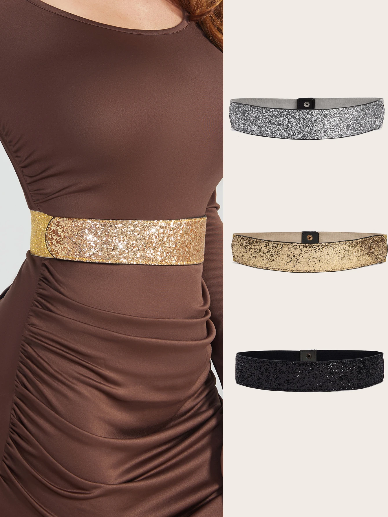 

Широкий эластичный пояс для платья с блестящими стразами, эластичные блестящие праздничные ремни для женщин A-alpha-C (2-Amino9H-pyrido[2,3-b]indole)