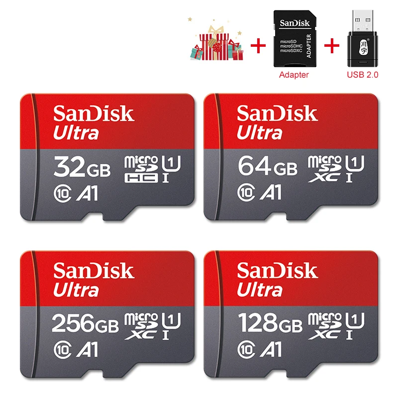 การ์ดความจำ512GB 256GB 128GB 64GB 32GB การ์ดไมโคร SD แบบเมกะไบต์/วินาที100 GB UHS-1แฟลชการ์ดความจำไมโคร SD + อะแดปเตอร์เครื่องอ่านการ์ด