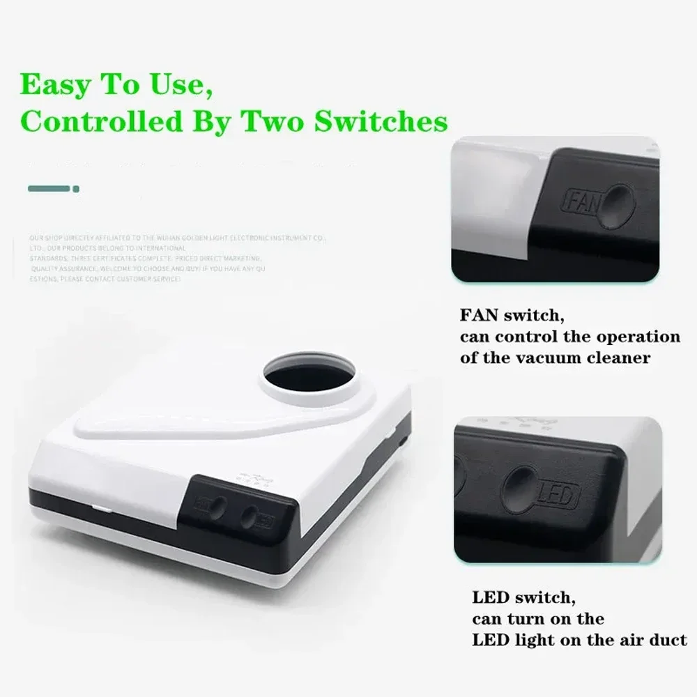 

Dental Vacuum Cleaner Led Light Dust Collector Dentist Polishing Tools Teeth Polish Portable Dust Suction Machine Instrument 60W