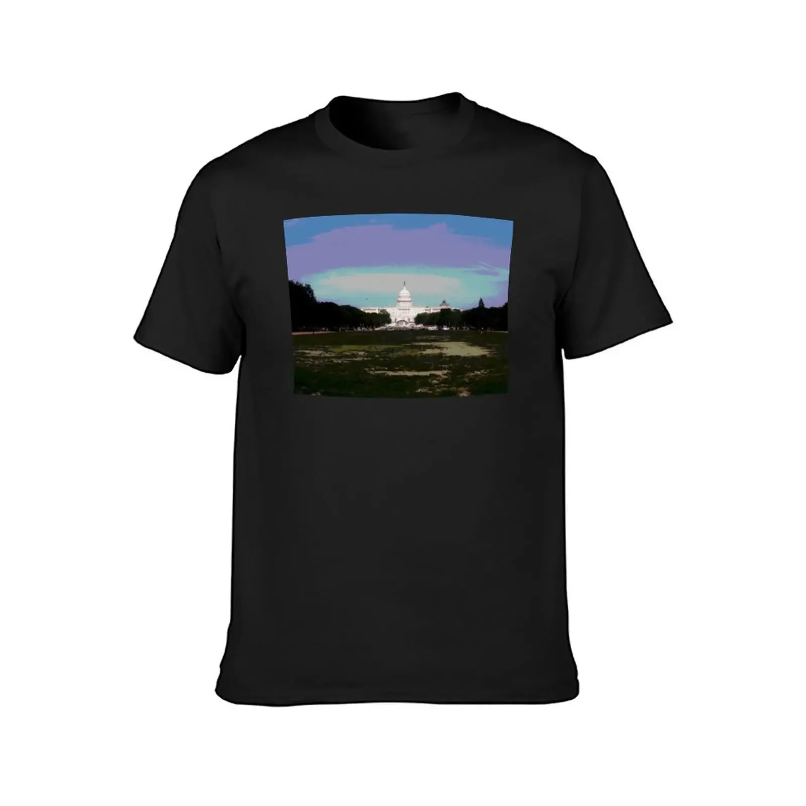 Washington D.C. capital building photo manipulation T-Shirt anime tshirt custom t shirt men tshirt