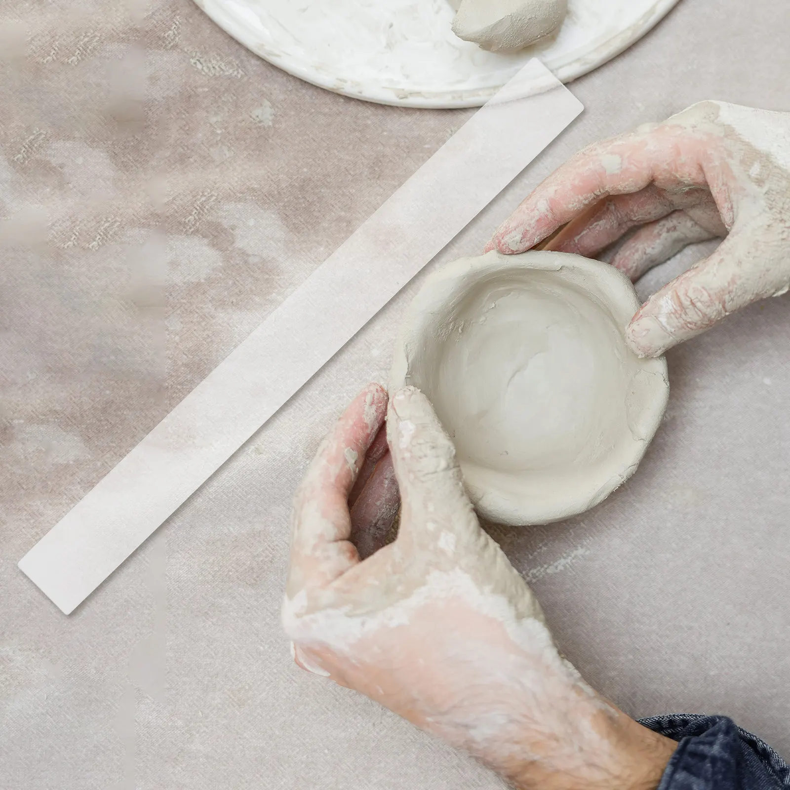 

2Pcs Acrylic Balance Ruler with Adjustable Thickness for Polymer Clay Rolling Measuring Leveling and Texture Crafting Tools Use