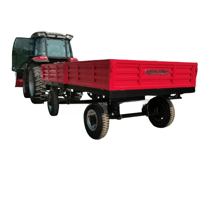 Hot Sale Wheel Tractor Traction 5 Ton 4wheel Double Axle farm trailer On Sale