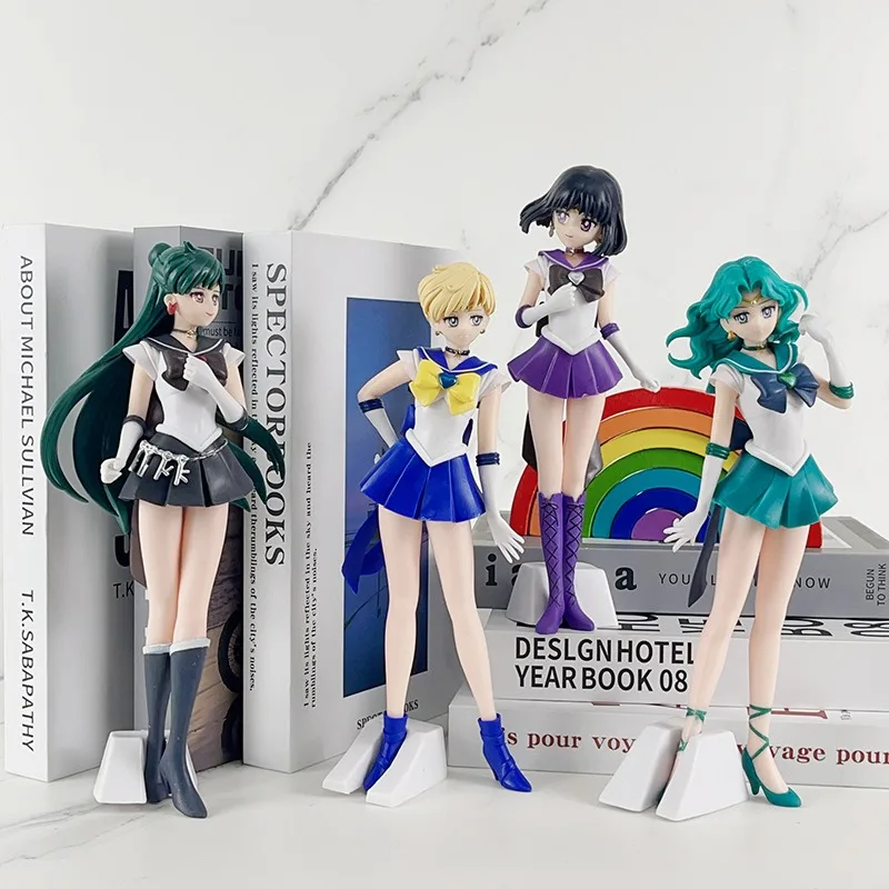 23cm Anime Sailor Moon Meiou Setsuna Figure GLITTER&GLAMOURS Kaiou Michiru Tenoh Haruka Tomoe Hotaru Action Figurine Toy Gift