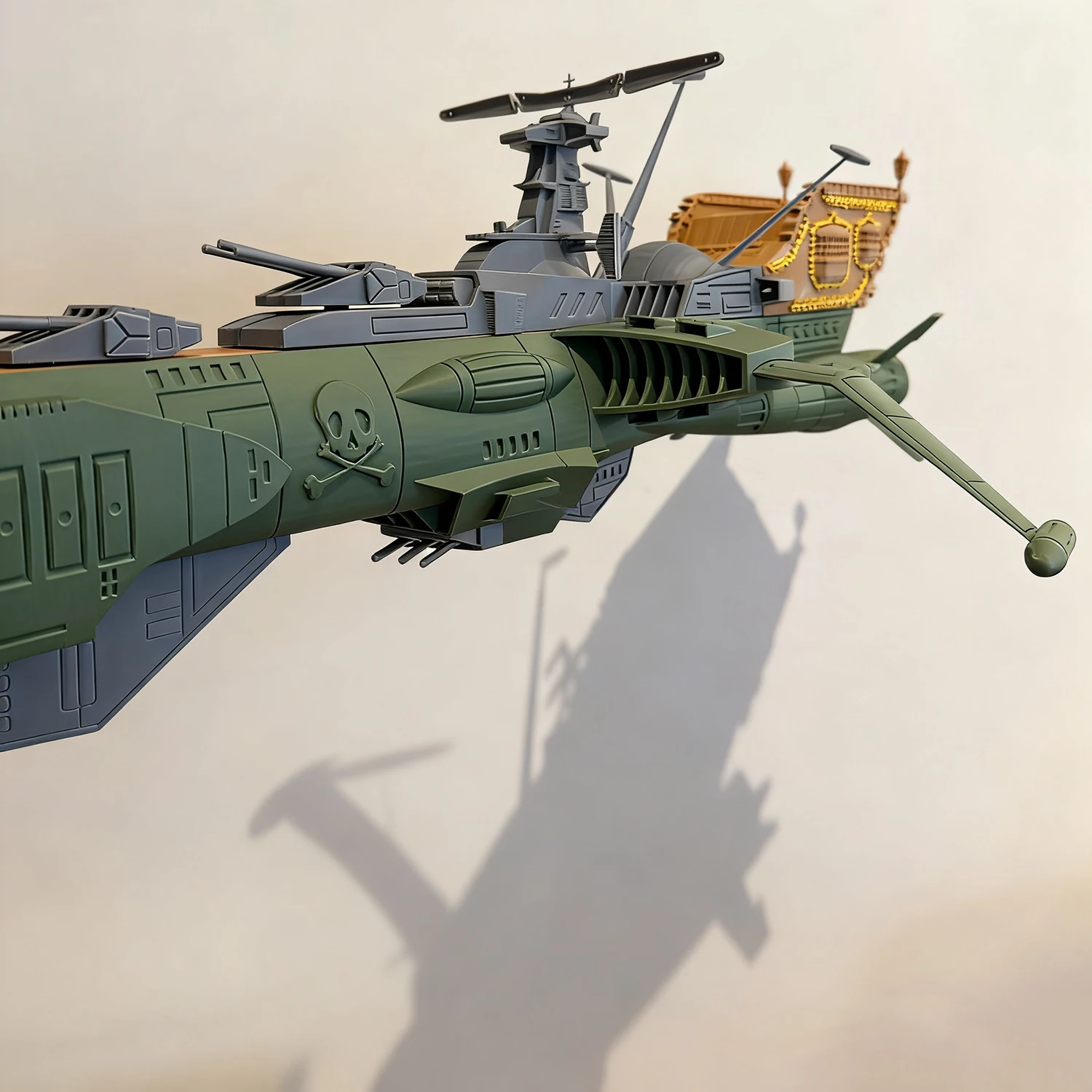 70cm 아카디아 우주 해적선 조립 모델, 정교하게 제작된 3D 프린팅 형성선박 정적 모델 키트 선박 장난감