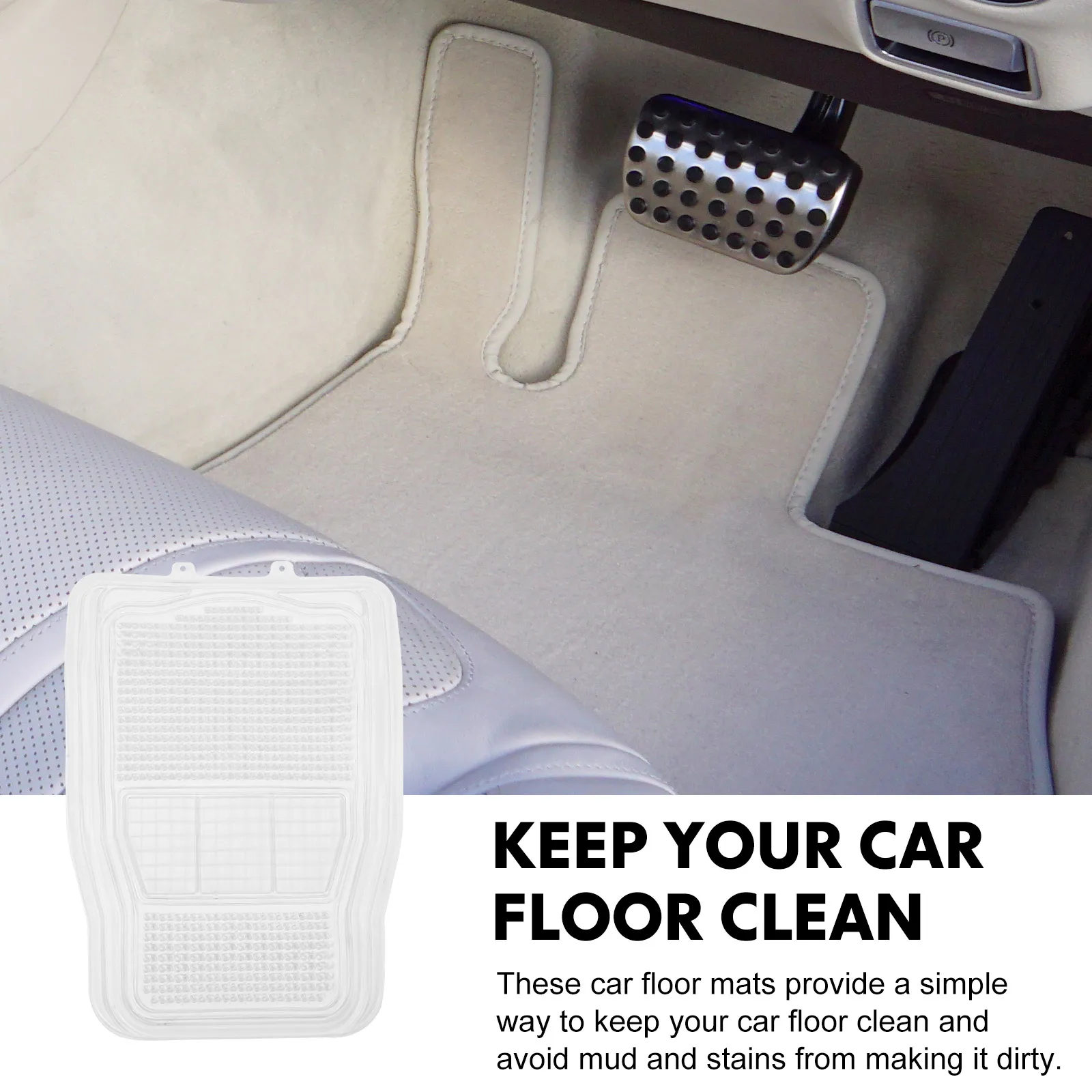 

Universal Fit Car Foot Mats Silicone Material Front Seat Floor Protection Easy to Clean Lightweight Portable for Cars