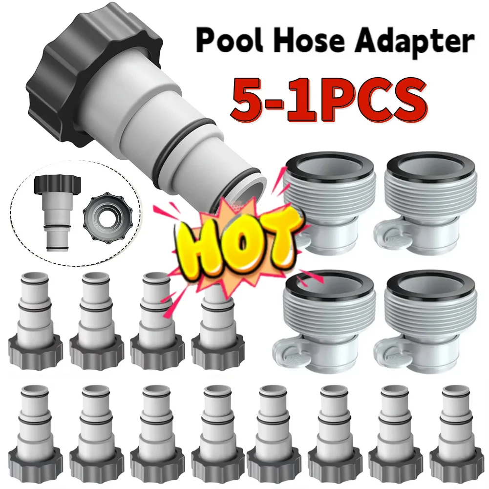 5-1PC Hose Adapter For Intex ARU Threaded Connection Pumps For Plunger Valve Drain Adapter Swimming Pool Accessories