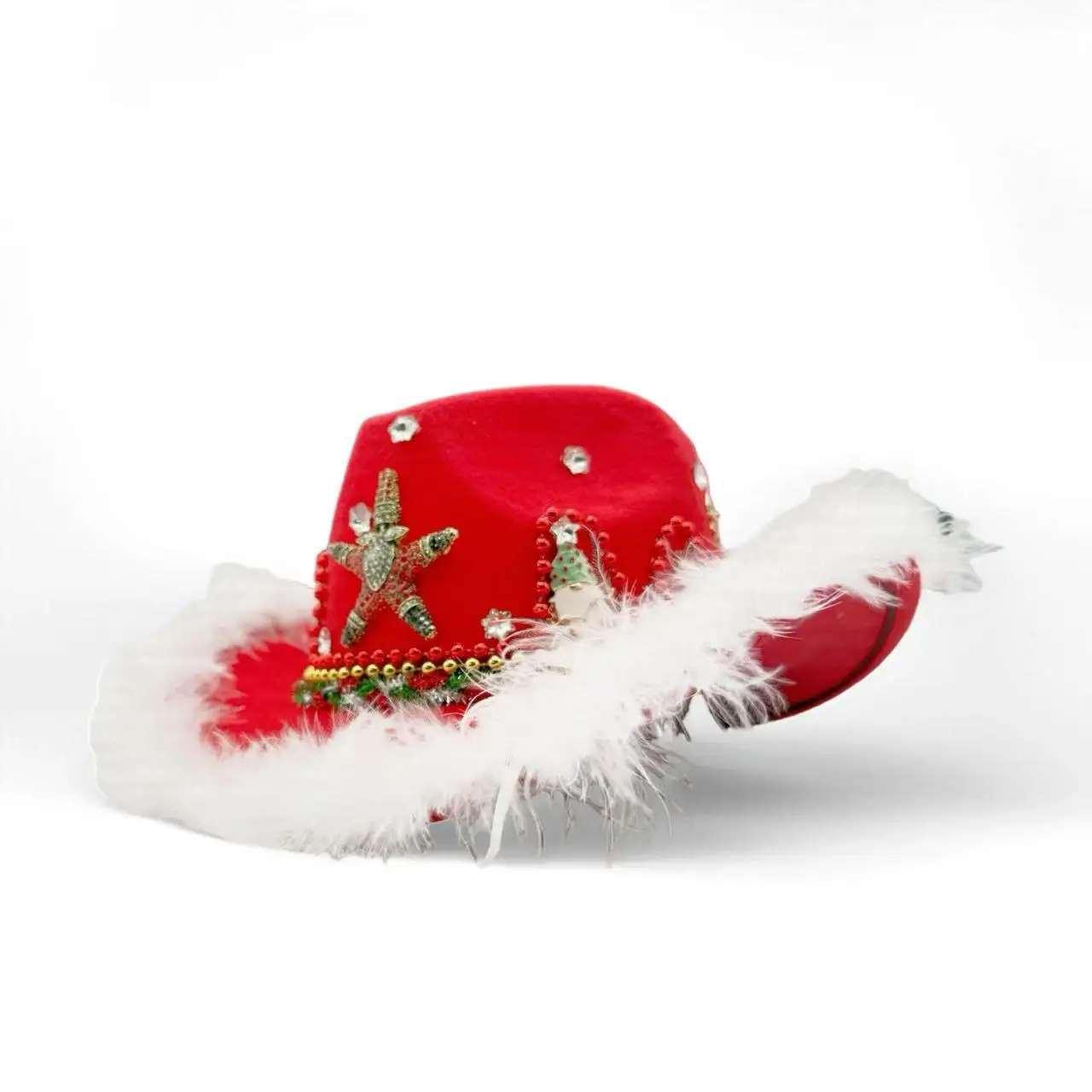 HongLuan Glitter Costume Hat Adult & Cowboy Hats Rhinestone for Woman, Cowboy Cosplay Female Accessories & Cowgirl Cap