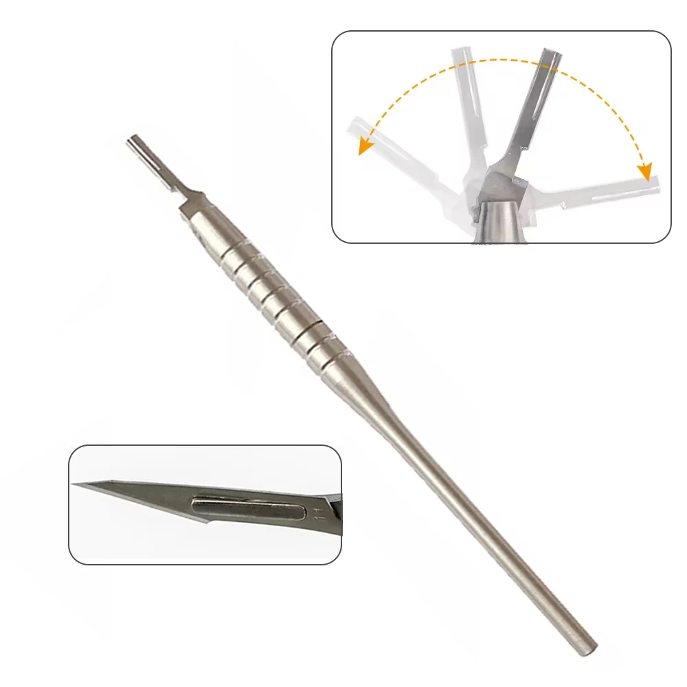 Dental Scalpel Handle Adjustable Surgical Operation Knife Handle Stainless steel 16cm length