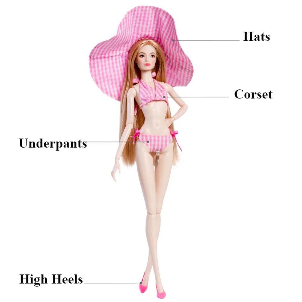 

Multi Styles Handmade Doll Swimwear Summer Beach Style with Shoes Swimsuit Bikini Casual Wear Doll Skirt for 30cm Dolls
