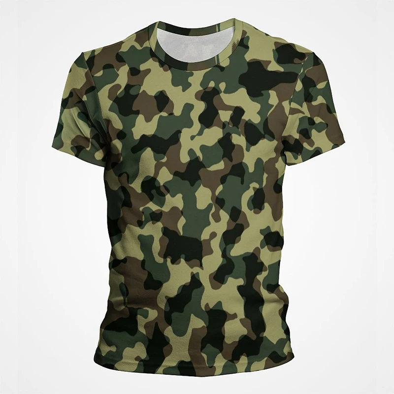 2023 New Military Camouflage T Shirt Men Summer Fashion Short Sleeve 3D Print T-shirt Cool Tops Tee Boy Girl Clothes