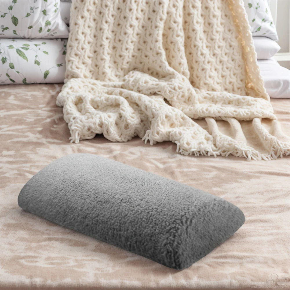 

4inches Recliner Foot Cushion Memory Foam Ergonomic Footrest Pillow with Sherpa Cover Half Roll Leg Pillow for Bed Chair Sofa