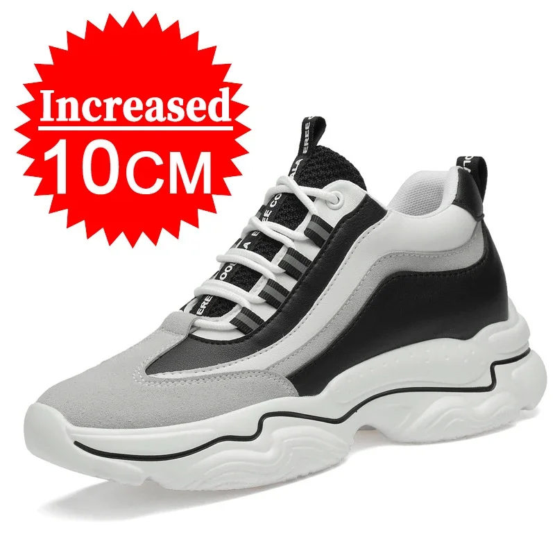 New Elevator Shoes Men Sneakers 8CM Height Increasing Shoes Men\'s Hidden Heels Inner Height Sports Shoes Luxury Man Lift Shoes