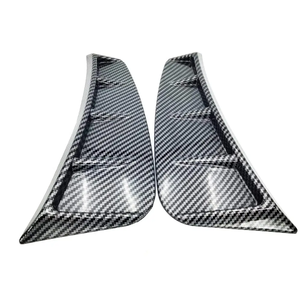 

Car Side Wing Emblem Badge Eyebrow Protector Trim Sticker Carbon Fiber Look 1 Pair