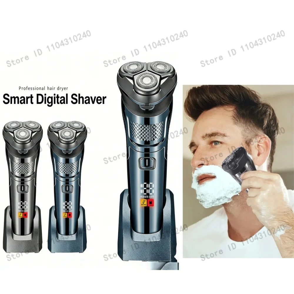 

Electric Razor for Men USB Rechargeable Hair Trimmer Adjustable Shaving Strokes with 3D Flexible Floating Heads Men's Shaver