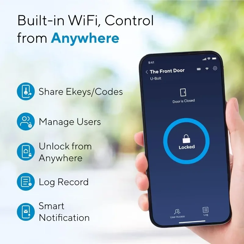 ULTRALOQ Smart Lock, Built-in WiFi Smart Door Lock with Door Sensor, Works with Alexa, Google, Door Status Alert, Remote Access