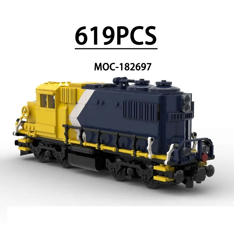 Building Block MOC-171581 Passenger Train GP38-2 Freight Train 619PCS Train Children's Birthday Gift Boy Christmas Toy Gift