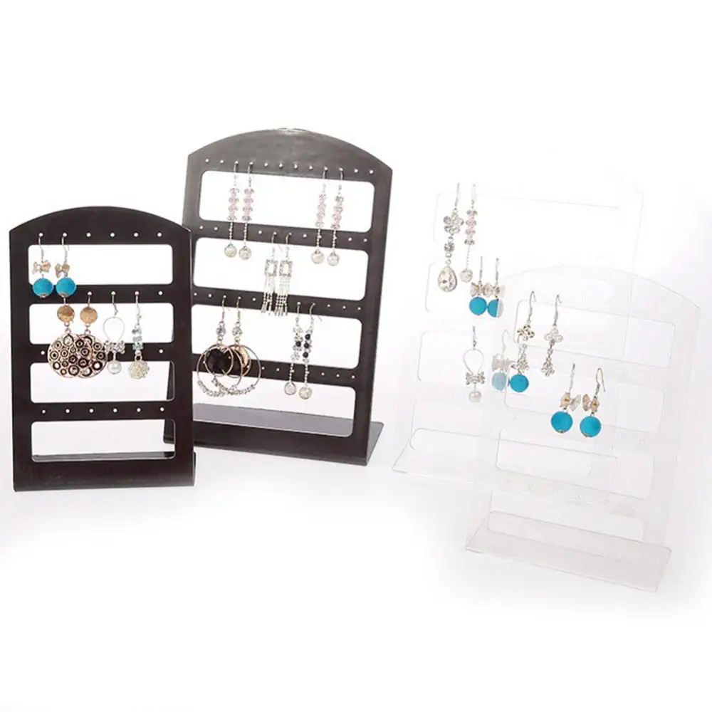 24/48 Holes Earrings Display Stand Holder Jewelry Show Rack Acrylic Organizer Space Saving Durable Earrings Holder Jewelry Stand