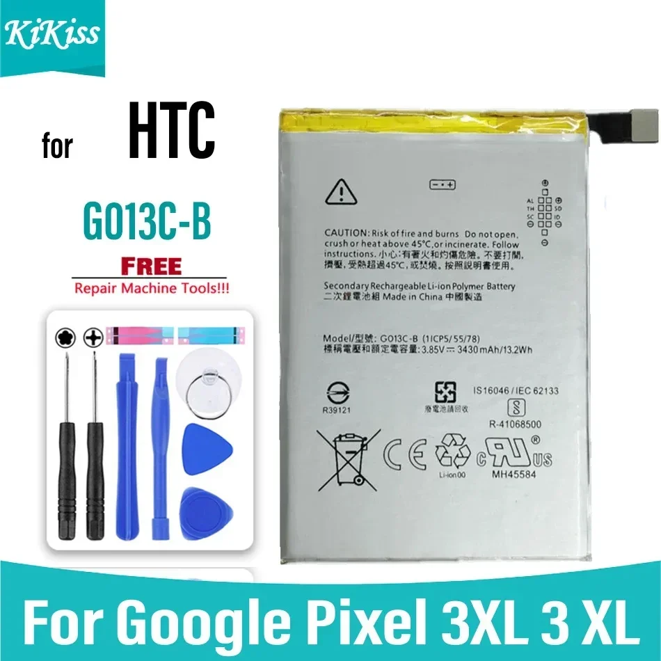 Battery G013C-B for HTC Google Pixel 3XL 3 XL 3XL Bateria 3430mAh