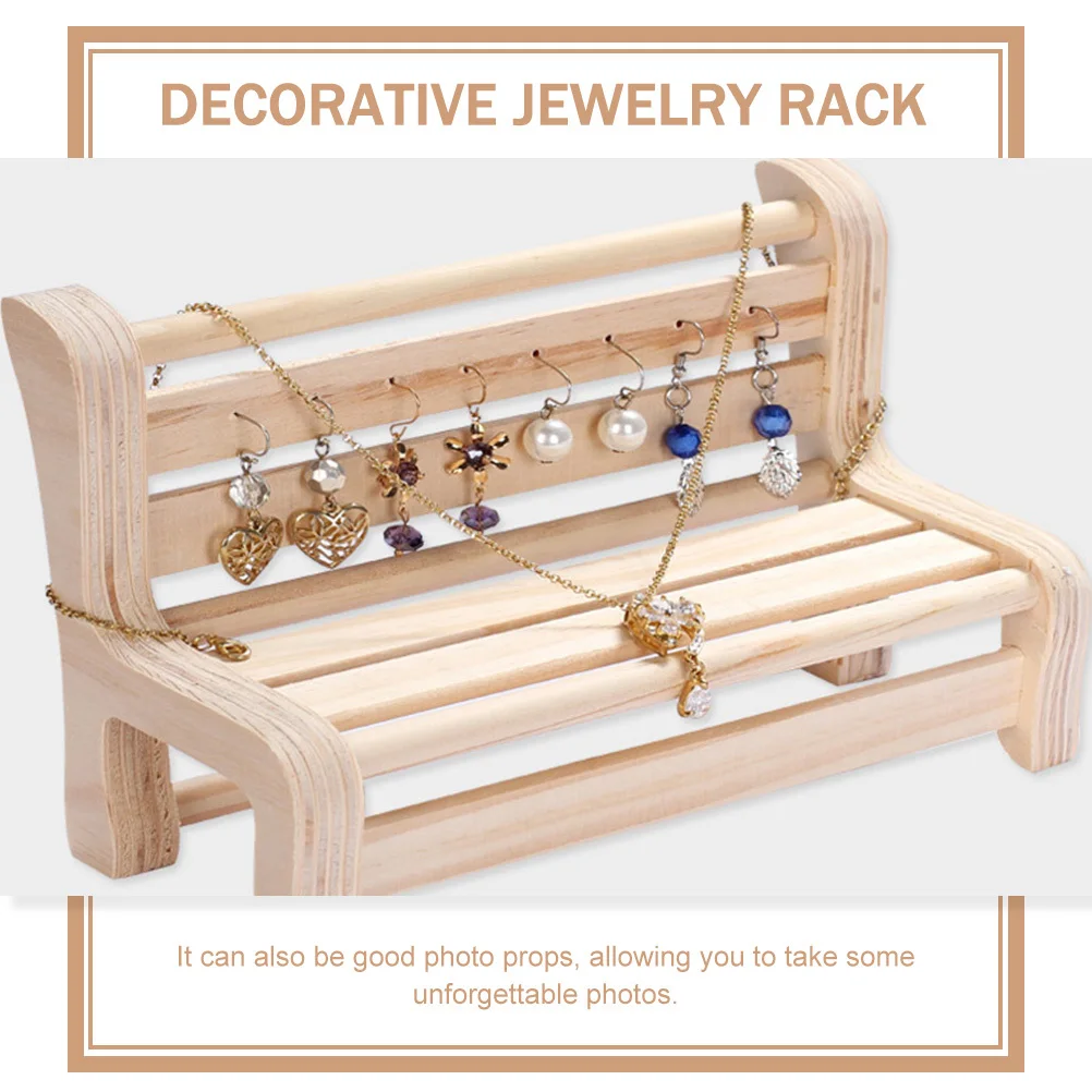 Wooden Jewelry Stand Multi-Function Stool Design Decorative Earrings Bracelet Holder Jewelry Display Rack for Home and Desktop