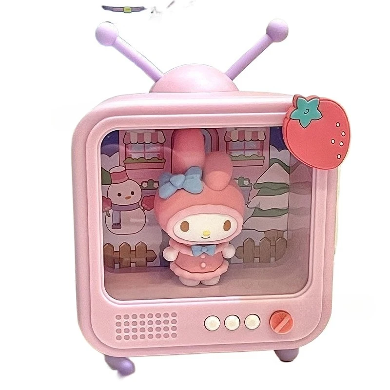 

Sanrio Series TV Night Light Hello Kitty Unique TV-themed Desk Decoration Fashion Kuromi Birthday Gift Pink My Melody littlegift