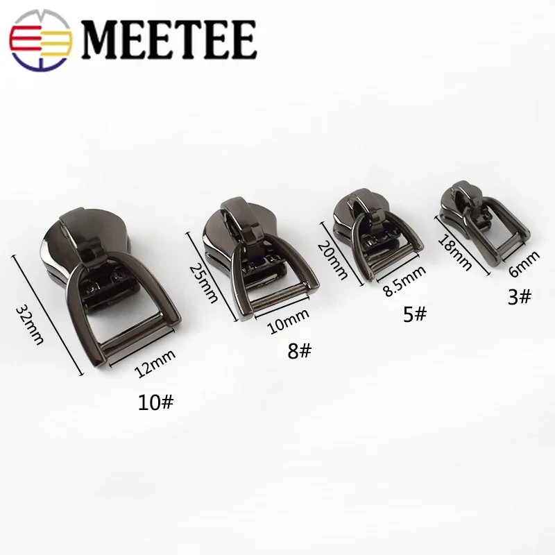 Anello a D da 10/20 pezzi 5 # Cursori per cerniere in metallo Borsa per giacca Estrattore per testa con cerniera Kit di riparazione per vestiti