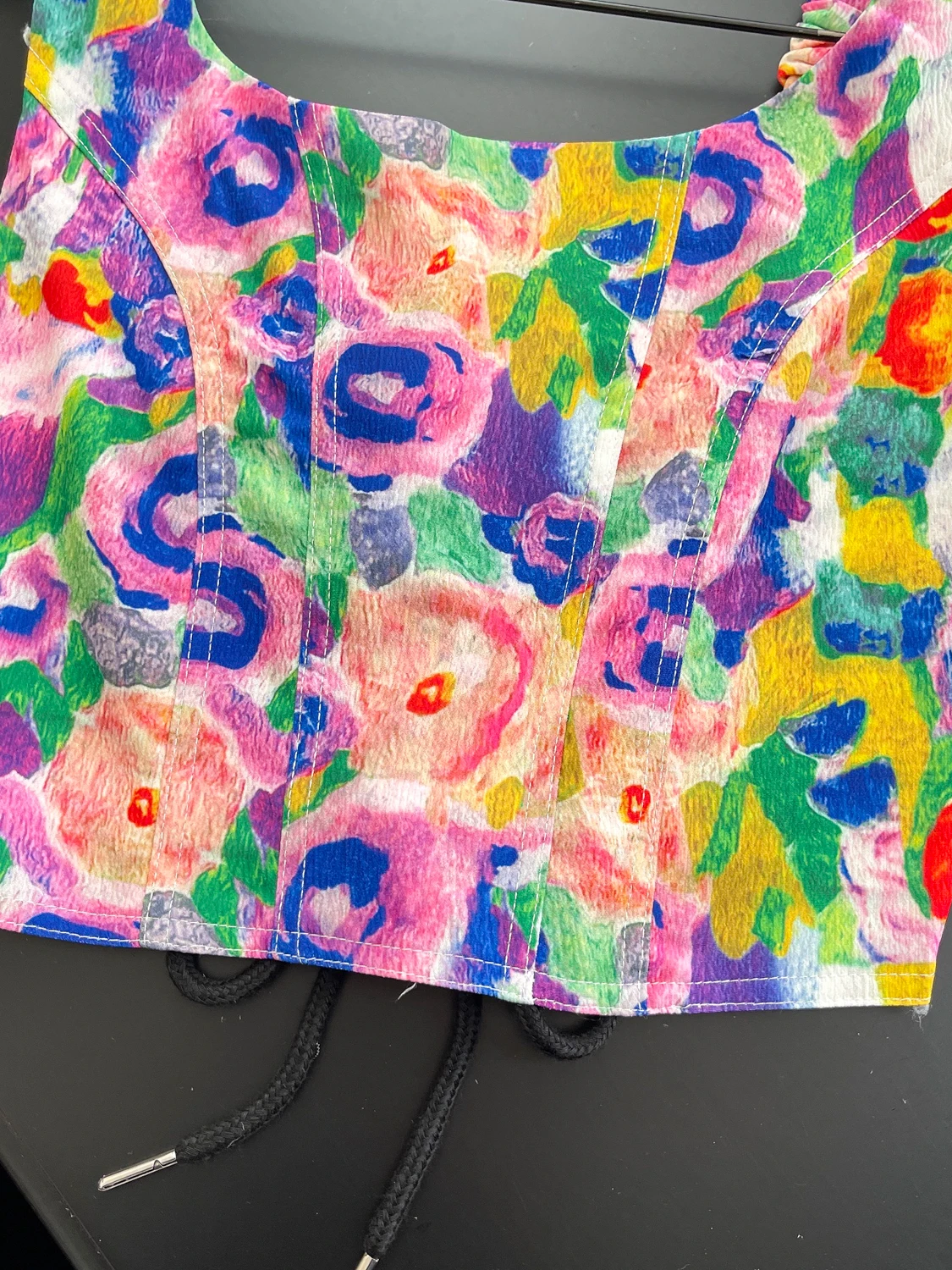 Retro Olieverfschilderij Print ter Vest dames Zomer Ontwerp Gevoel Gordel Afslanken ort Bovenkleding Top Woon-werkverkeer Sle Faion