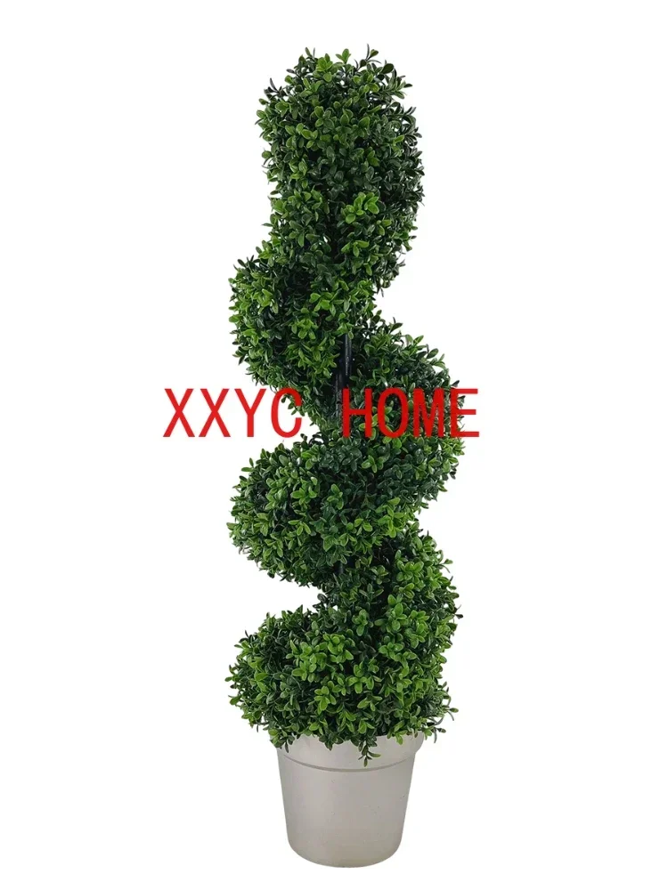 Artificial Plants Boxwood Topiary Bonsai S-Shape With Flowerpot Courtyard Porch Doorway Home Decor