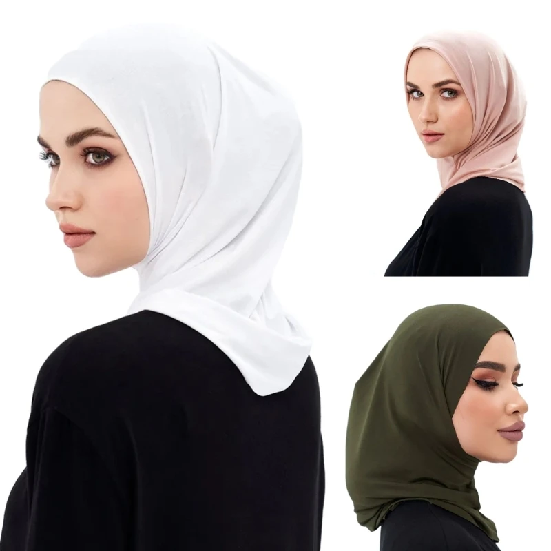 Woman Pray Inner Turban Caps Wedding Church Hijab Lightweight Hijab Hot Weather Muslims Pray Anti Uv Islamic Headscarf