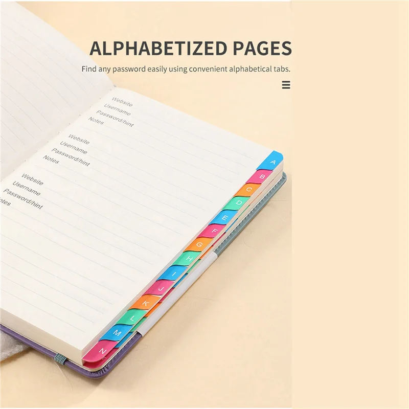 EDT-2X Passworthalterbuch mit alphabetischen Tabs für Passwort-Notebook für Internet-Website, Adresse, Log im Detail, C
