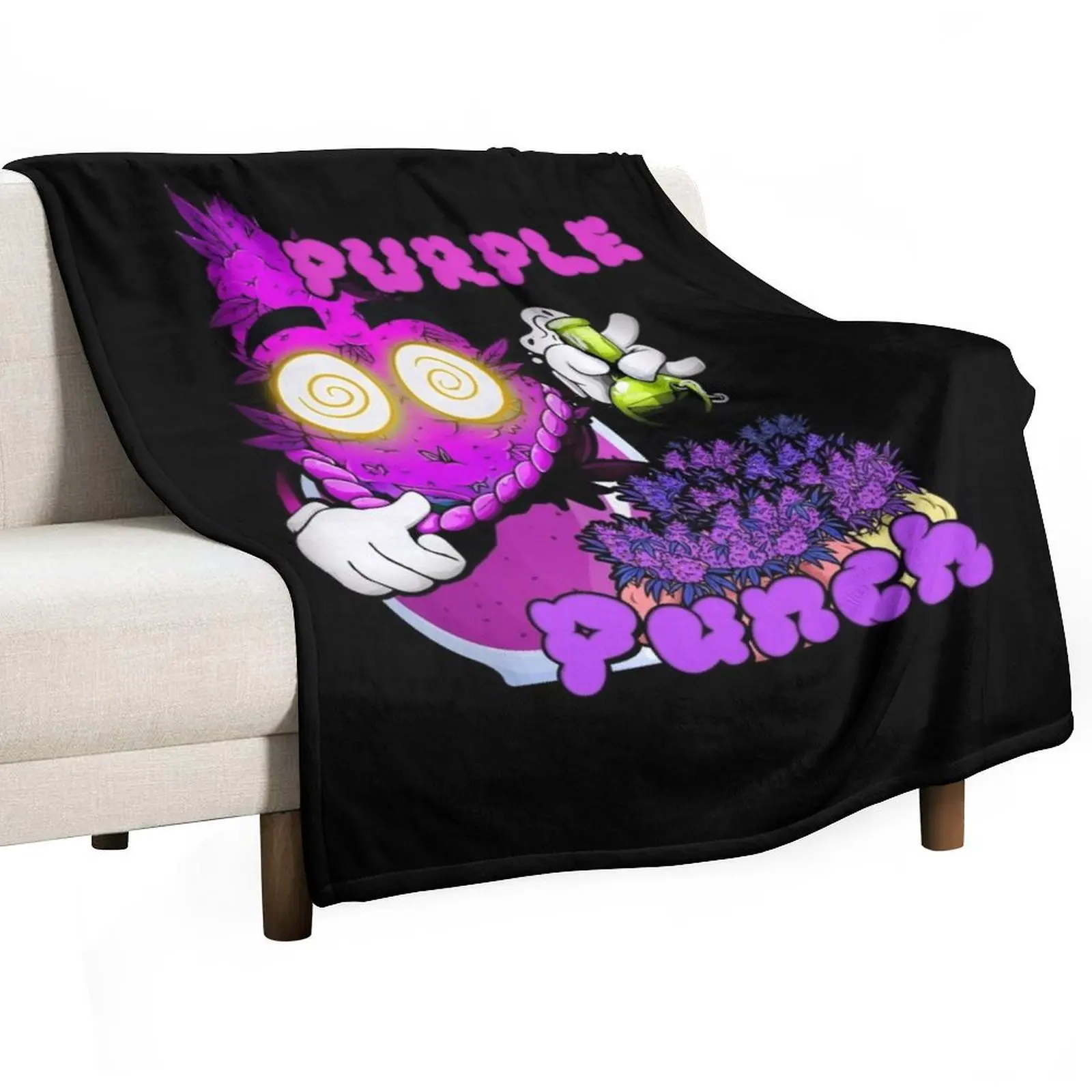 Purple Punch Bud Best Strain Throw Blanket Nap funny gift Blankets