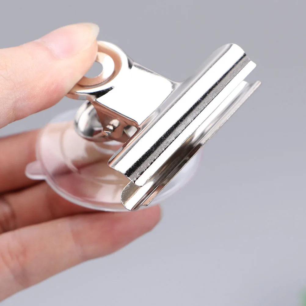 

6Pcs Reusable Suction Cup Clamps with Metal Clip for Display Crafts Sign Holder Window Hanging Household Items