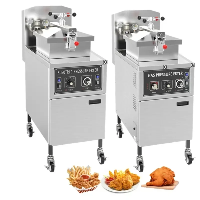 Vertical 30l Electric Control Commercial Deep Chicken Fryer With Oil Filter Cart