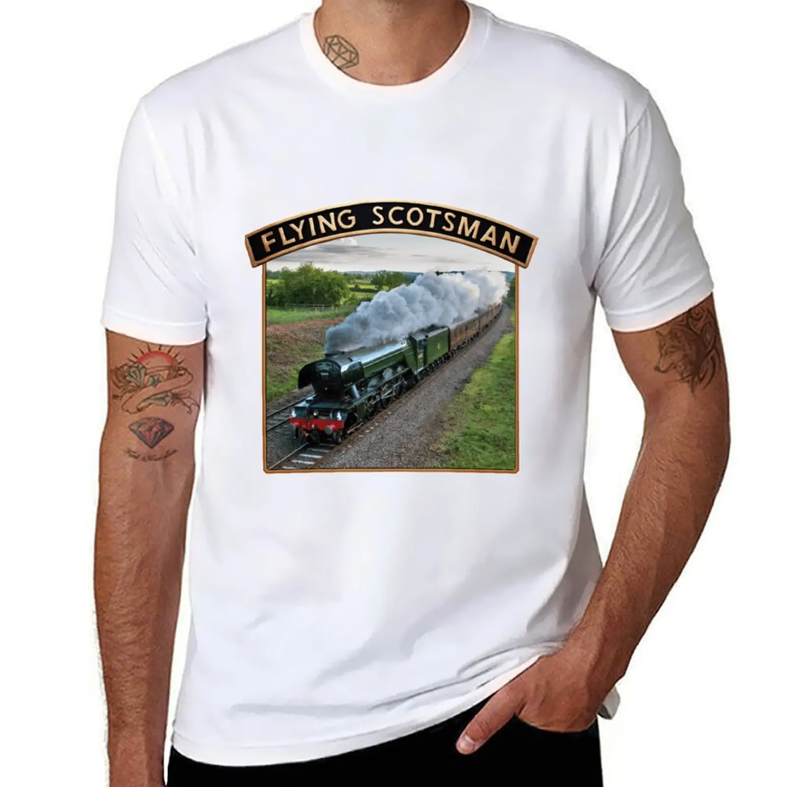 

Flying Scotsman And Nameplate T-Shirt cotton t shirt pack t shirts for man graphic funny T-Shirt